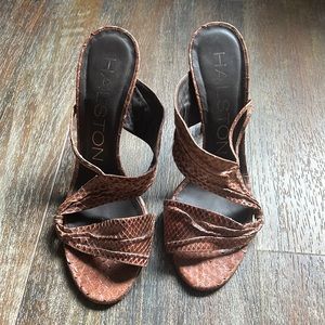 Halston Snakeskin Heels